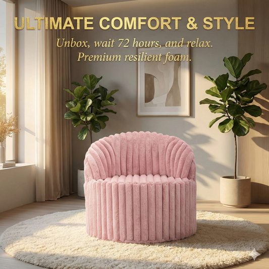 Modern Curve: Premium Velvet Accent Chair & Vanity Seating